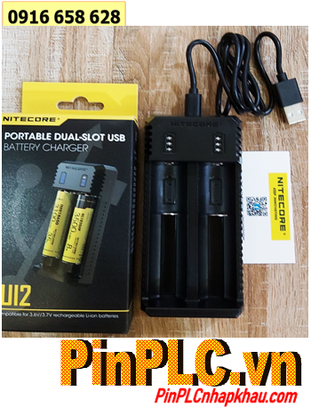 Nitecore Ul2 _Máy sạc 02 Pin có cổng USB (Sạc pin Li-ion 3.7v-4.2v, Cỡ pin 18650,14500, 16340, 21700, 26650,v,v...)